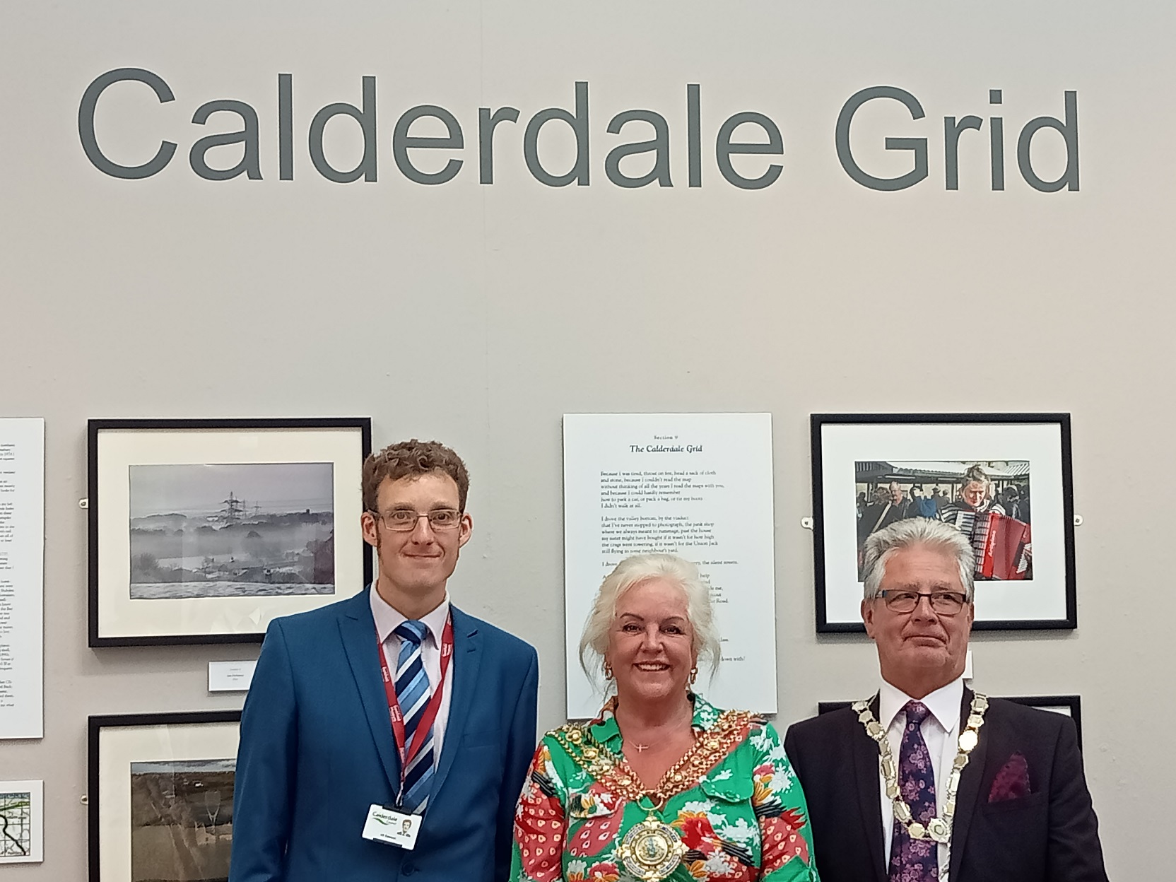 Mayor of Calderdale at Calderdale Grid exhibition, Smith Art Gallery