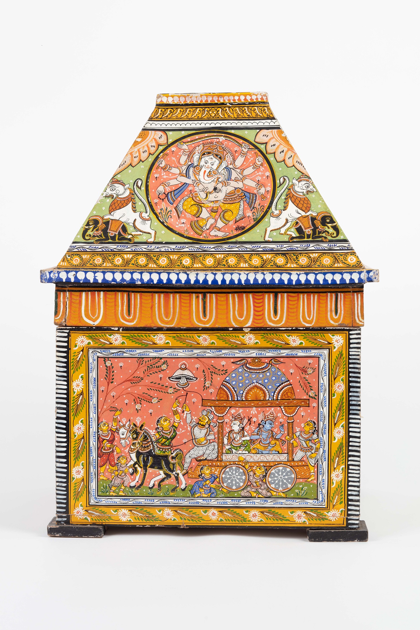 Painted dowry box from India as part of Bankfield's exhibition