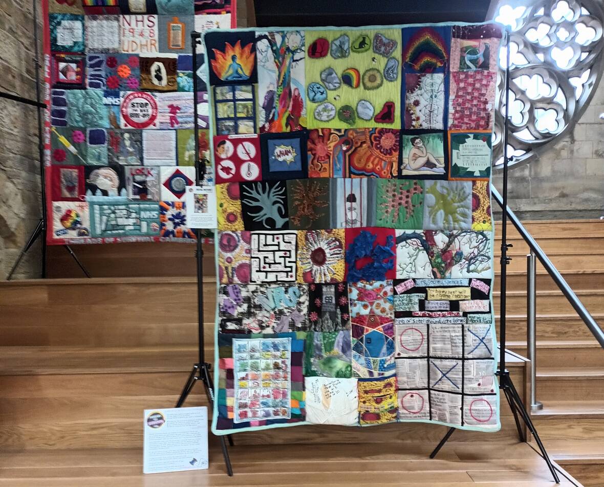 Threads of survival exhibition quilts on display at Halifax Central LIbrary