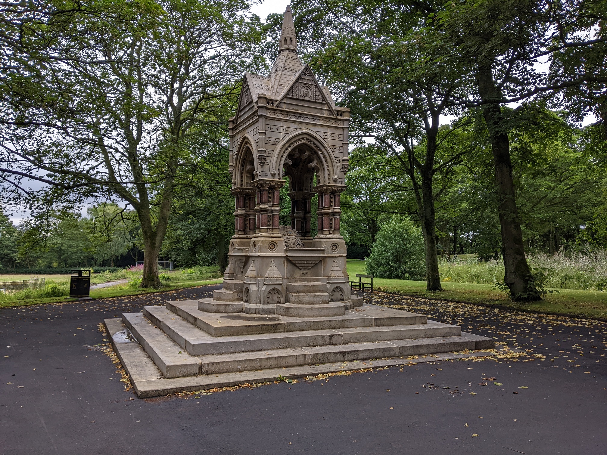 Monument in Shroggs Park after cleaning