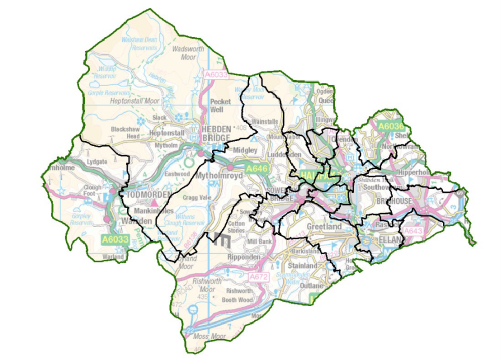 Proposed ward boundaries in Calderdale