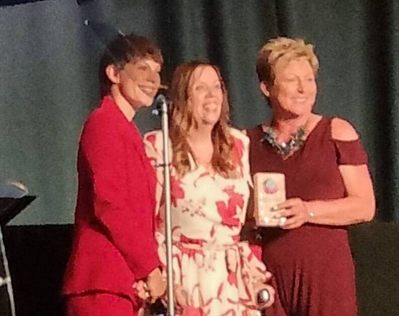 Heidi receiving her award at the Inside Housing - Women in Housing awards