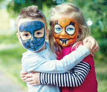 children who have their faces painted
