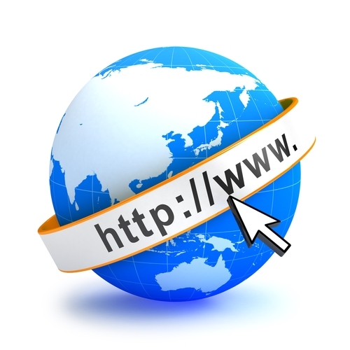 Website around globe logo