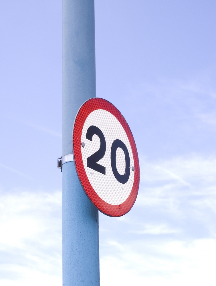 20 mph sign