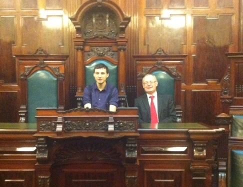 Cllr Tim Swift and student Ashley