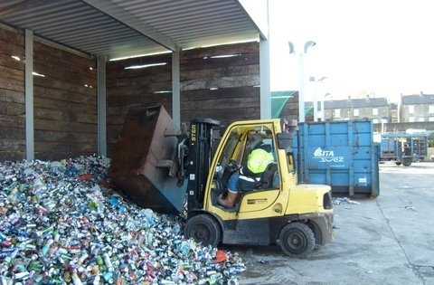 Digger at High Level Way recycling centre