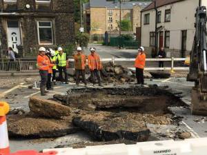 Burst water main on A646 Burnley Road News Centre Official