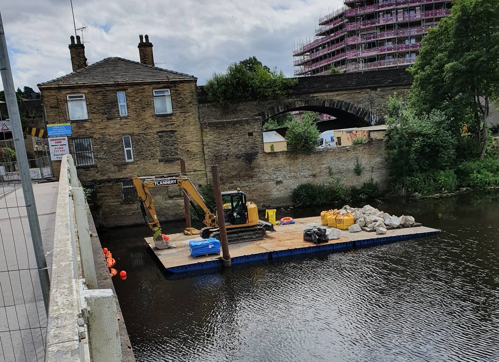 Work taking place on Rastrick Bridge