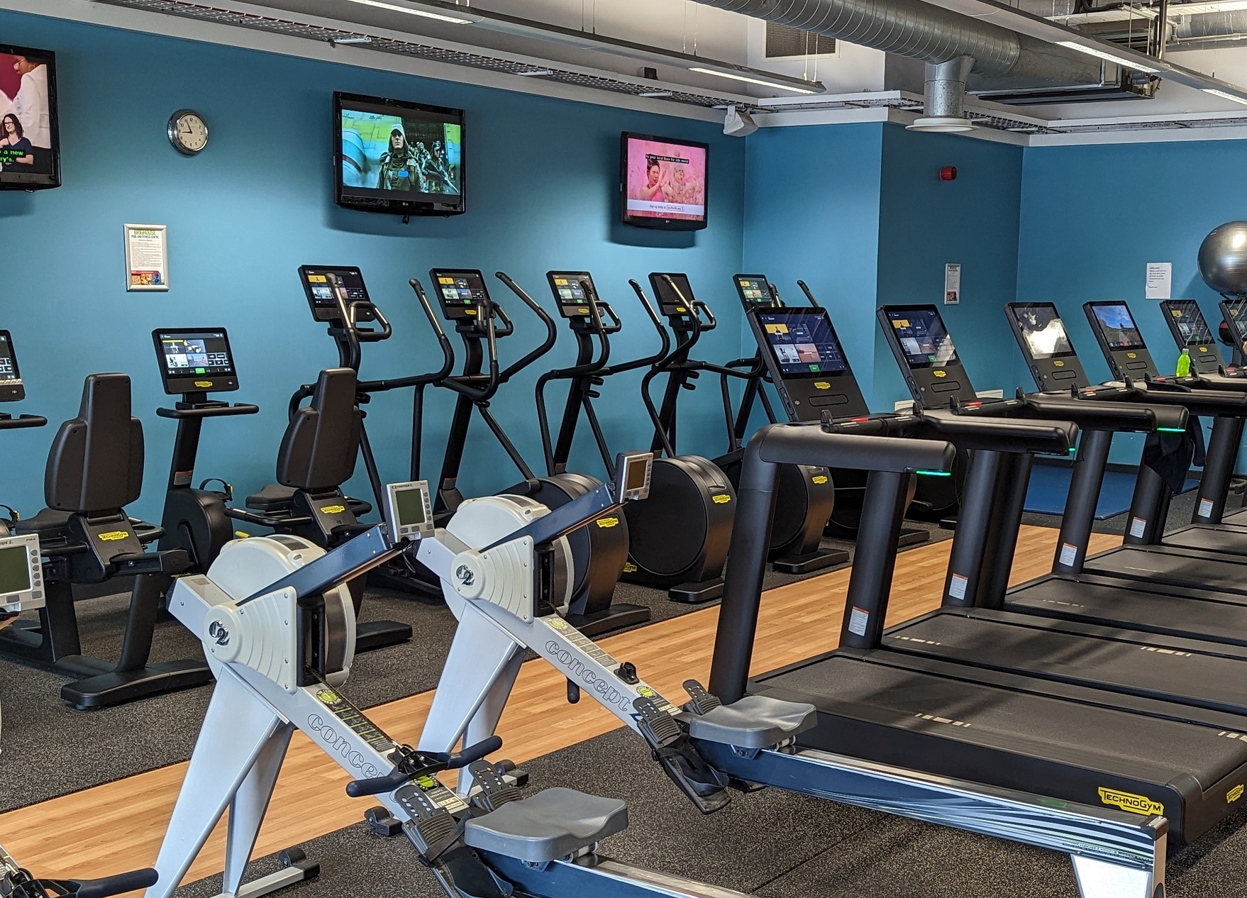 Treadmills and cross trainers at Brighouse fitness centre