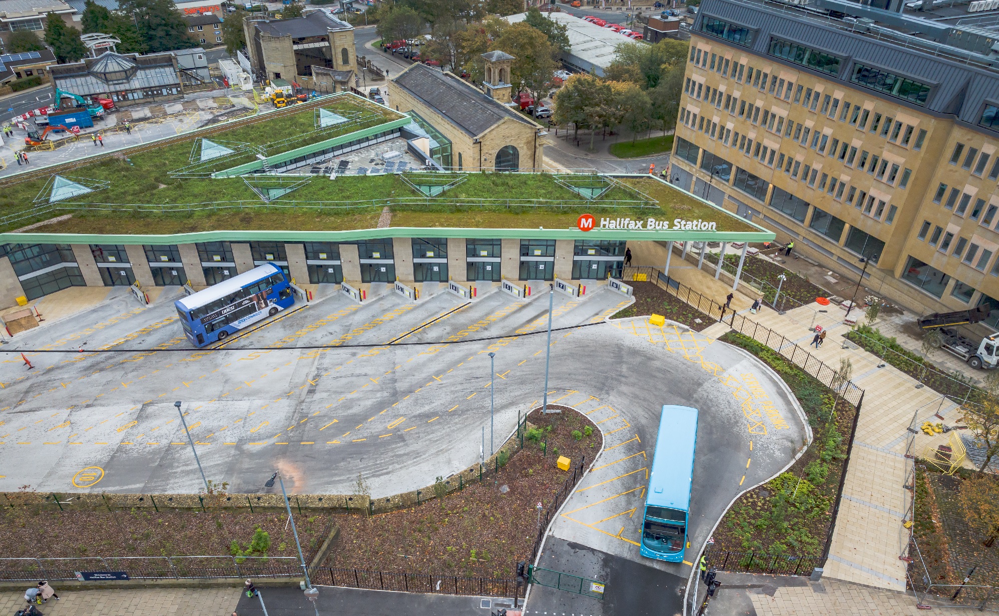 Drone shot of the new Halifax Bus Station