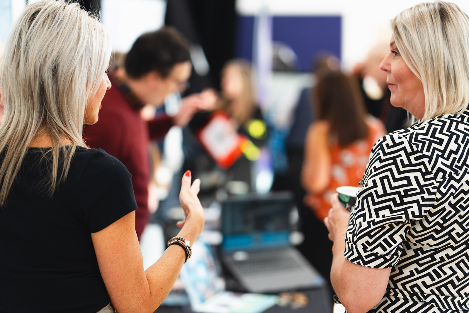 Women talking at networking event at Calderdale College