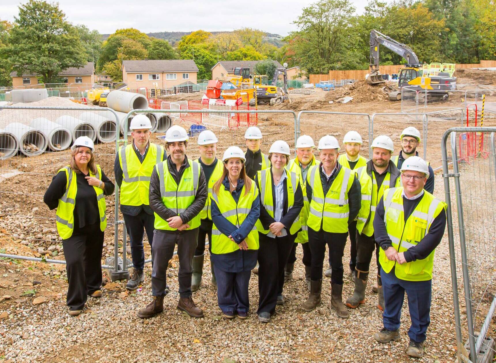 People on site at the Rawson Wood housing development