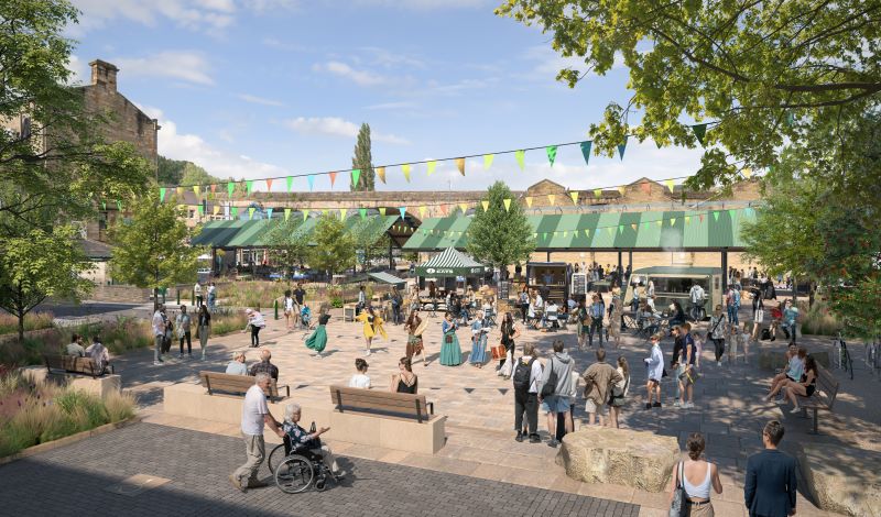 Impression of the improvements to Bramsche Square and Todmorden market