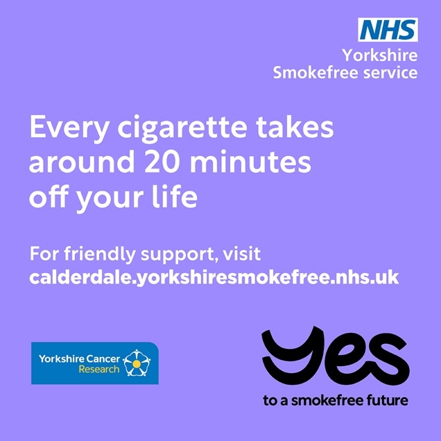 Stop smoking campaign graphic with text Every cigarette takes around 20 minutes off your life