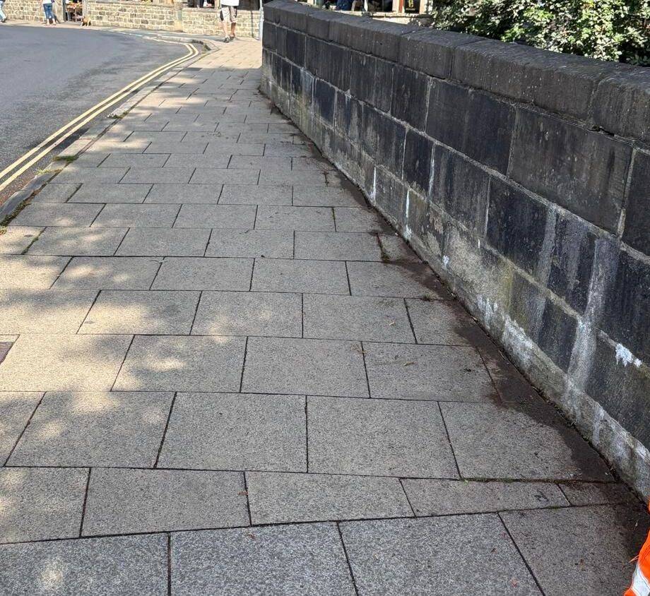 Roadside in Hebden Bridge after the clean-up